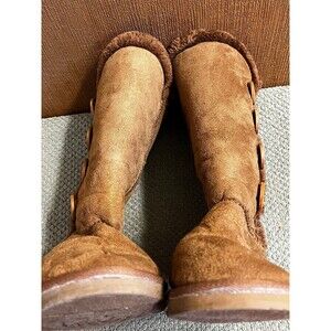 Unbranded Brown  Faux Suede Button Boots Size 8